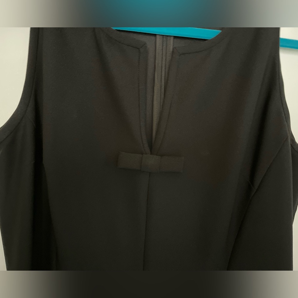 Kate Spade New York Vintage Fit-N-Flare Sleeveless Bow at V Neck Black Dress - Picture 11 of 13
